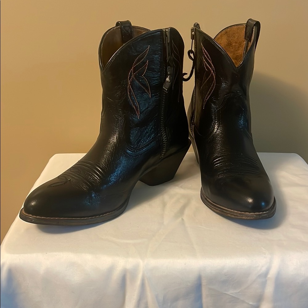 Ariat Black Leather Ankle Cowboy Booties
